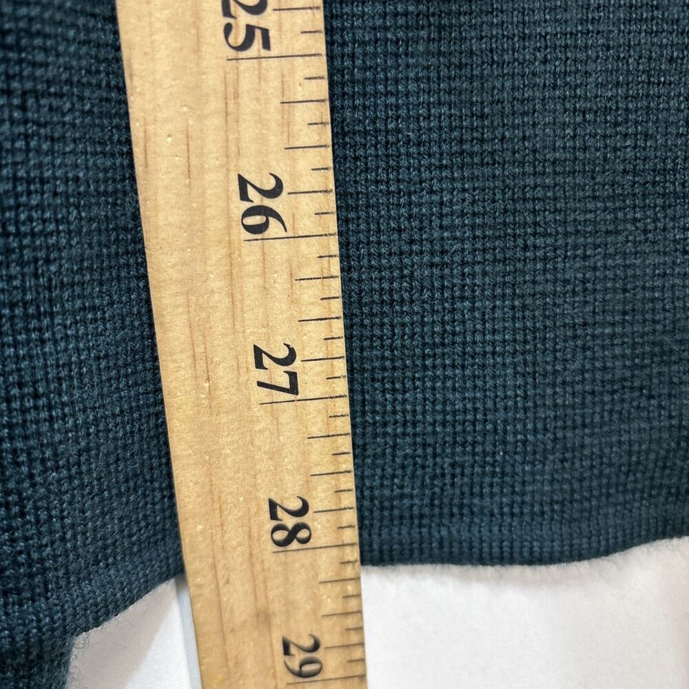 Talbots womens Cardigan Open Blazer forest Green Large wool Blend Pockets long L - Picture 8 of 9